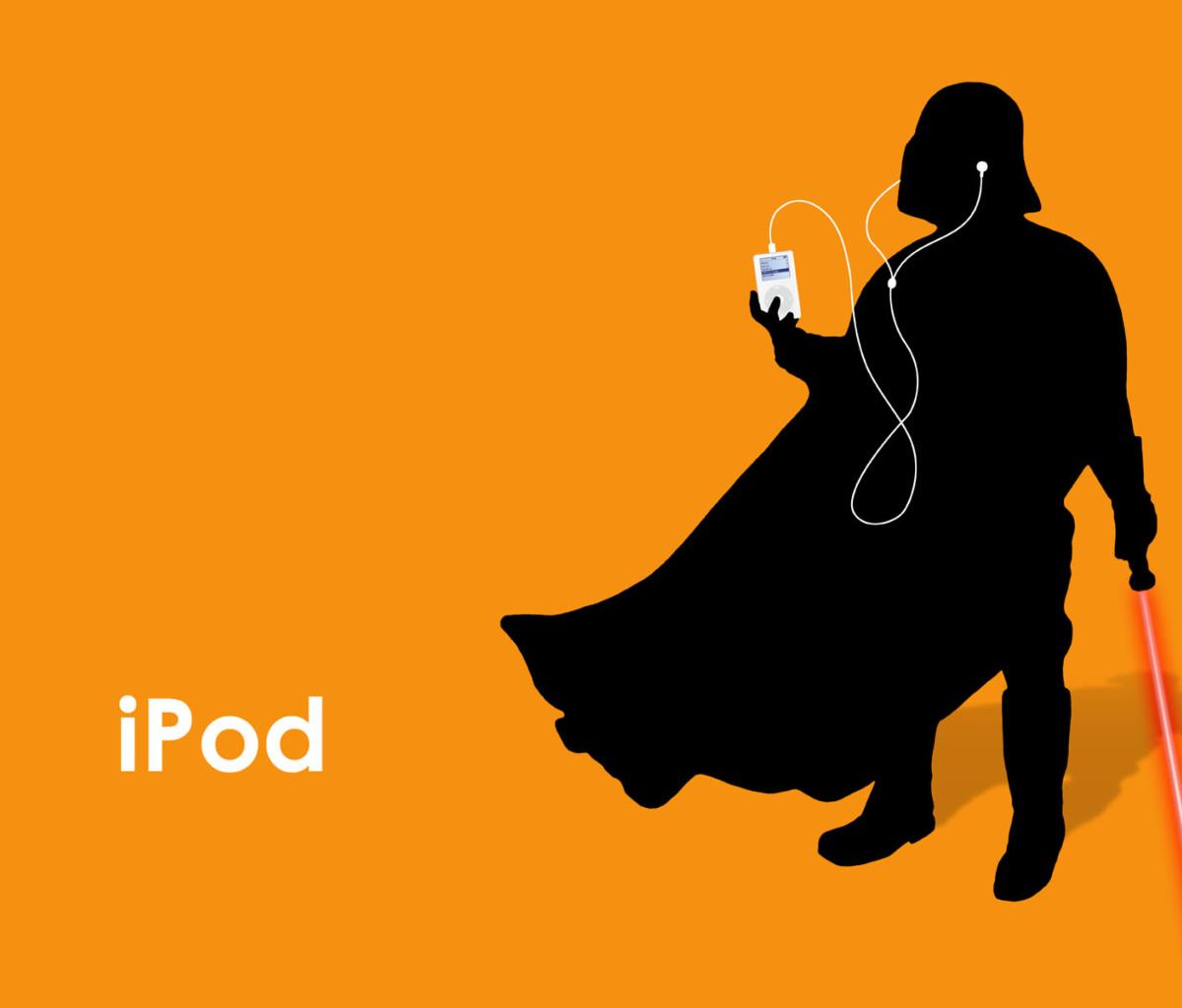 Обои Darth Vader with iPod 1200x1024