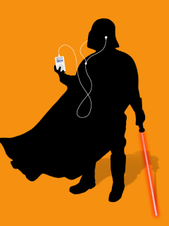 Обои Darth Vader with iPod 240x320
