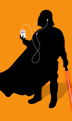 Обои Darth Vader with iPod 240x400