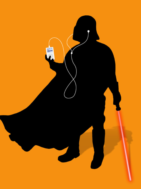 Fondo de pantalla Darth Vader with iPod 480x640
