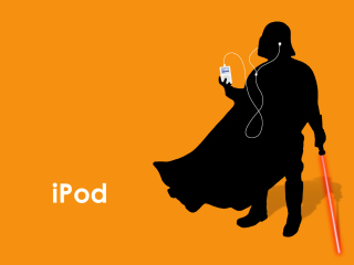 Kostenloses Darth Vader with iPod Wallpaper für Android, iPhone und iPad