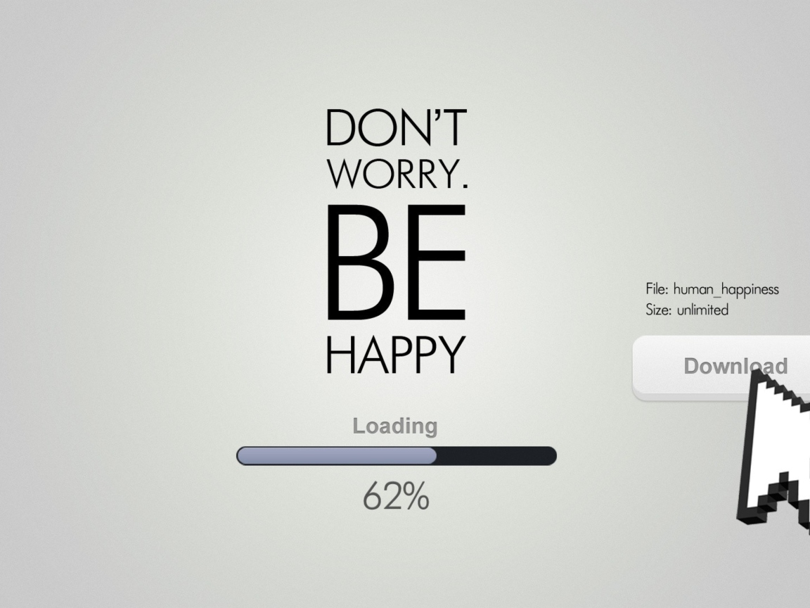 Das Don't Worry Be Happy Quote Wallpaper 1152x864