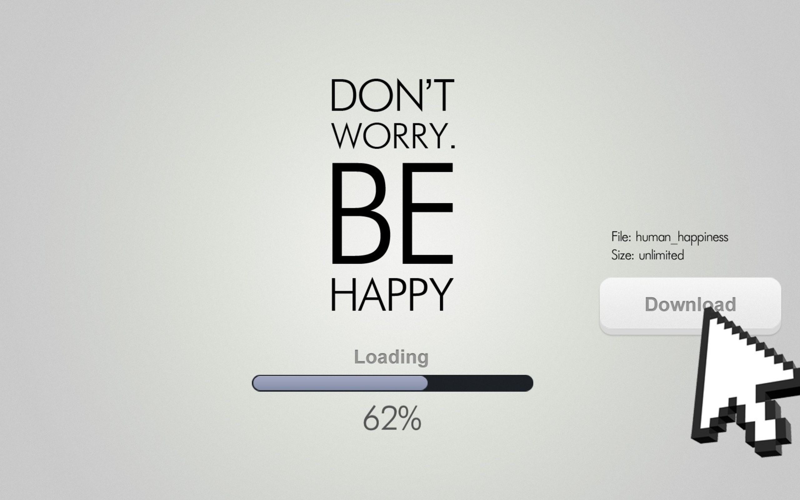 Das Don't Worry Be Happy Quote Wallpaper 2560x1600