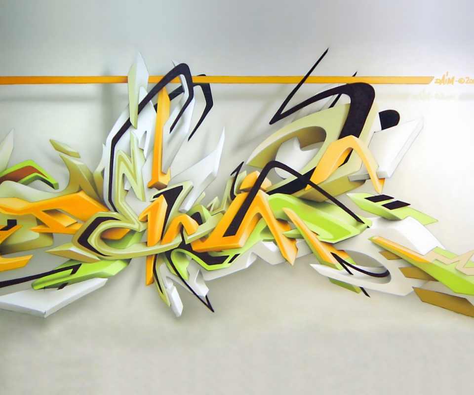Das Graffiti: Daim 3D Wallpaper 960x800