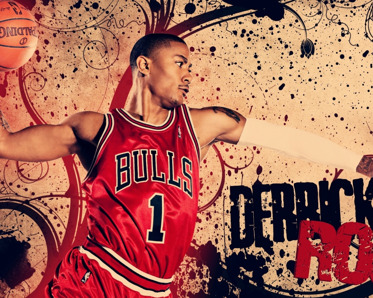 Fondo de pantalla Derrick Rose in Chicago Bulls 1280x1024