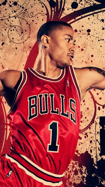 Das Derrick Rose in Chicago Bulls Wallpaper 360x640