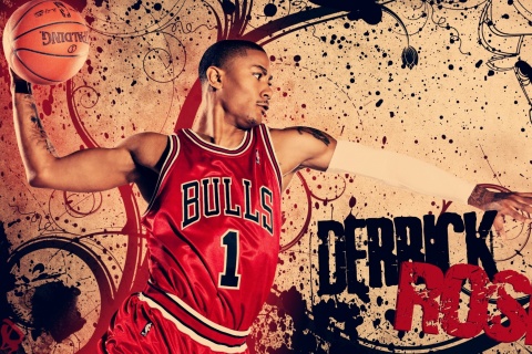 Fondo de pantalla Derrick Rose in Chicago Bulls 480x320