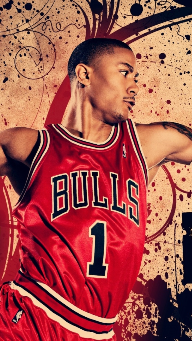 Das Derrick Rose in Chicago Bulls Wallpaper 640x1136