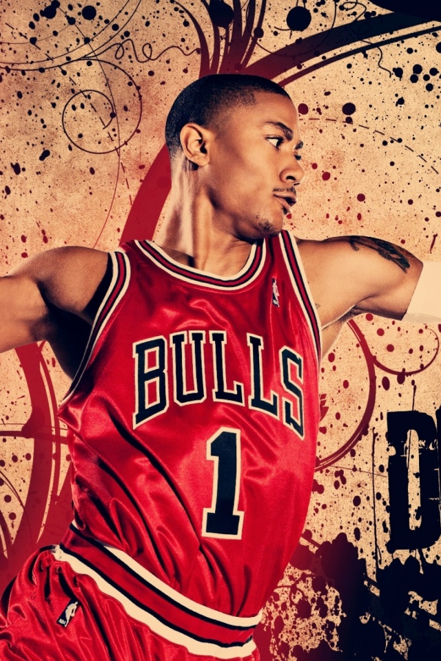 Fondo de pantalla Derrick Rose in Chicago Bulls 640x960
