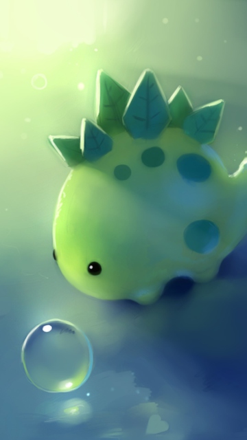 Green Dino wallpaper 360x640