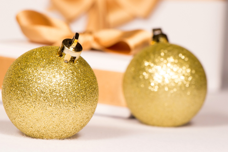 Обои Gold Christmas Balls
