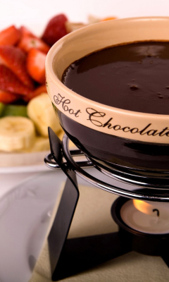 Fondue Cup of Hot Chocolate wallpaper 240x400