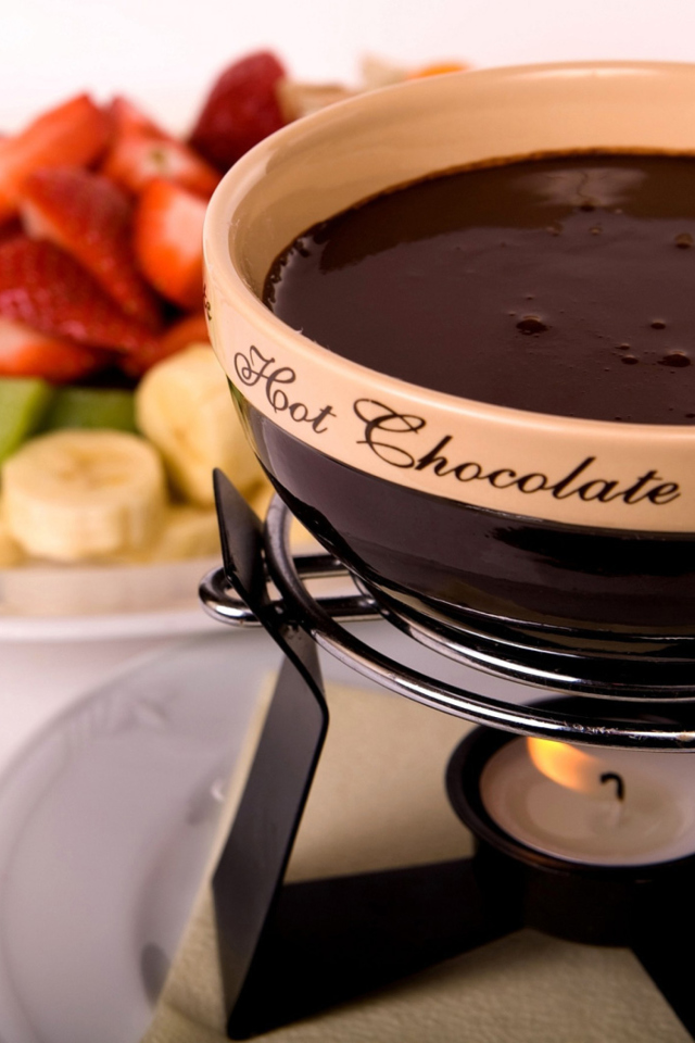 Fondue Cup of Hot Chocolate wallpaper 640x960