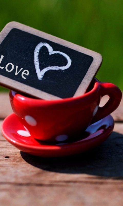 Mug with Heart wallpaper 480x800