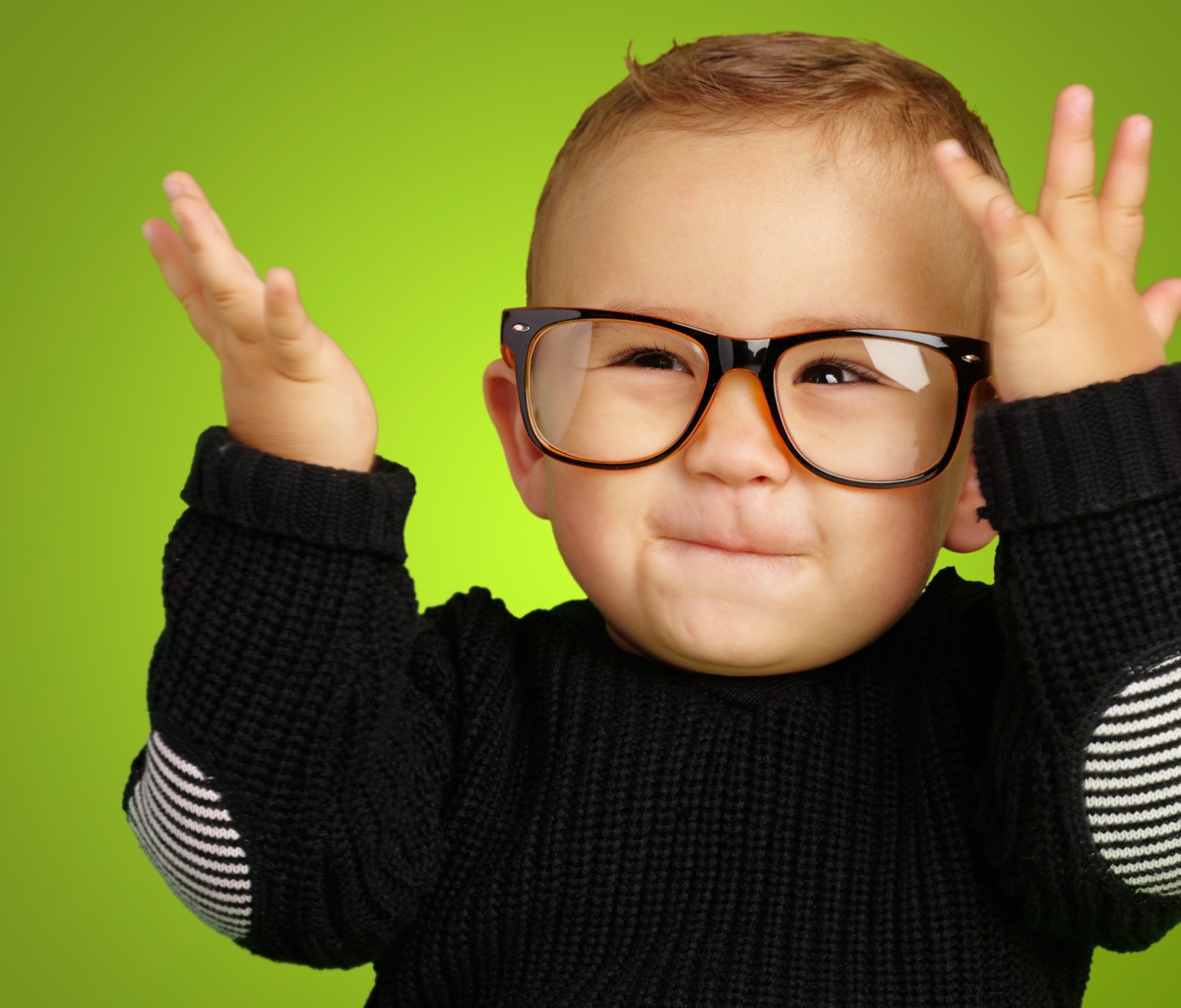 Happy Baby Boy In Fashion Glasses wallpaper 1200x1024