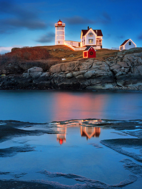 Sfondi Lighthouse Night Light 480x640