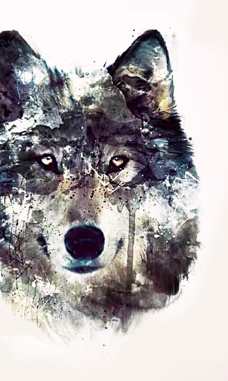 Fondo de pantalla Wolf Art 768x1280