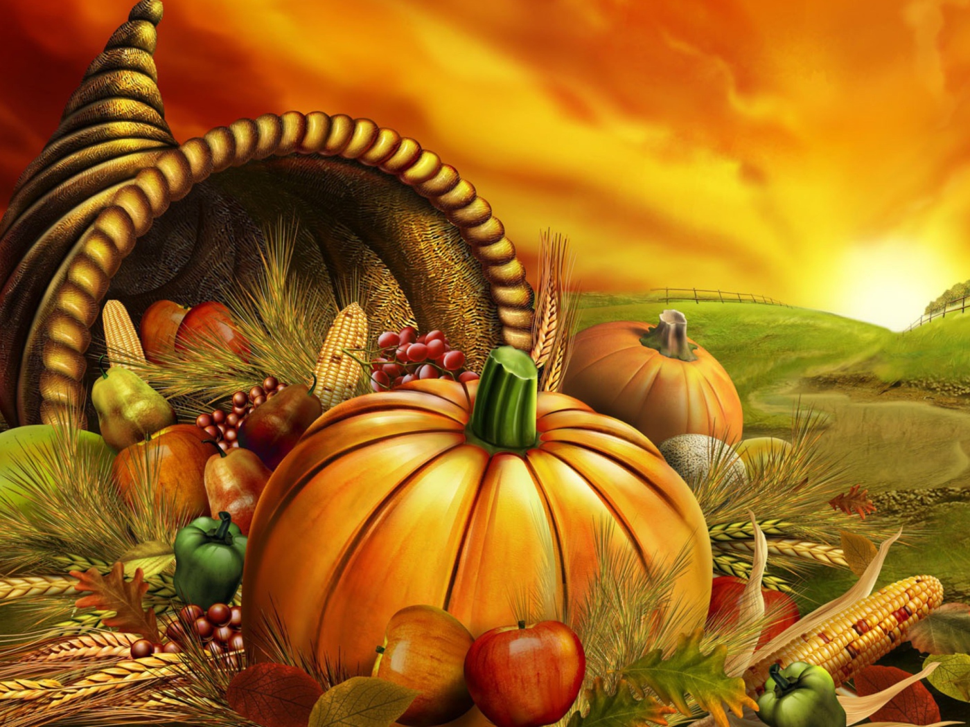 Das Thanksgiving Pumpkin Wallpaper 1400x1050