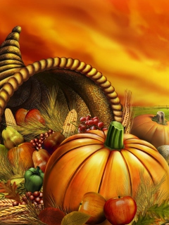 Das Thanksgiving Pumpkin Wallpaper 240x320