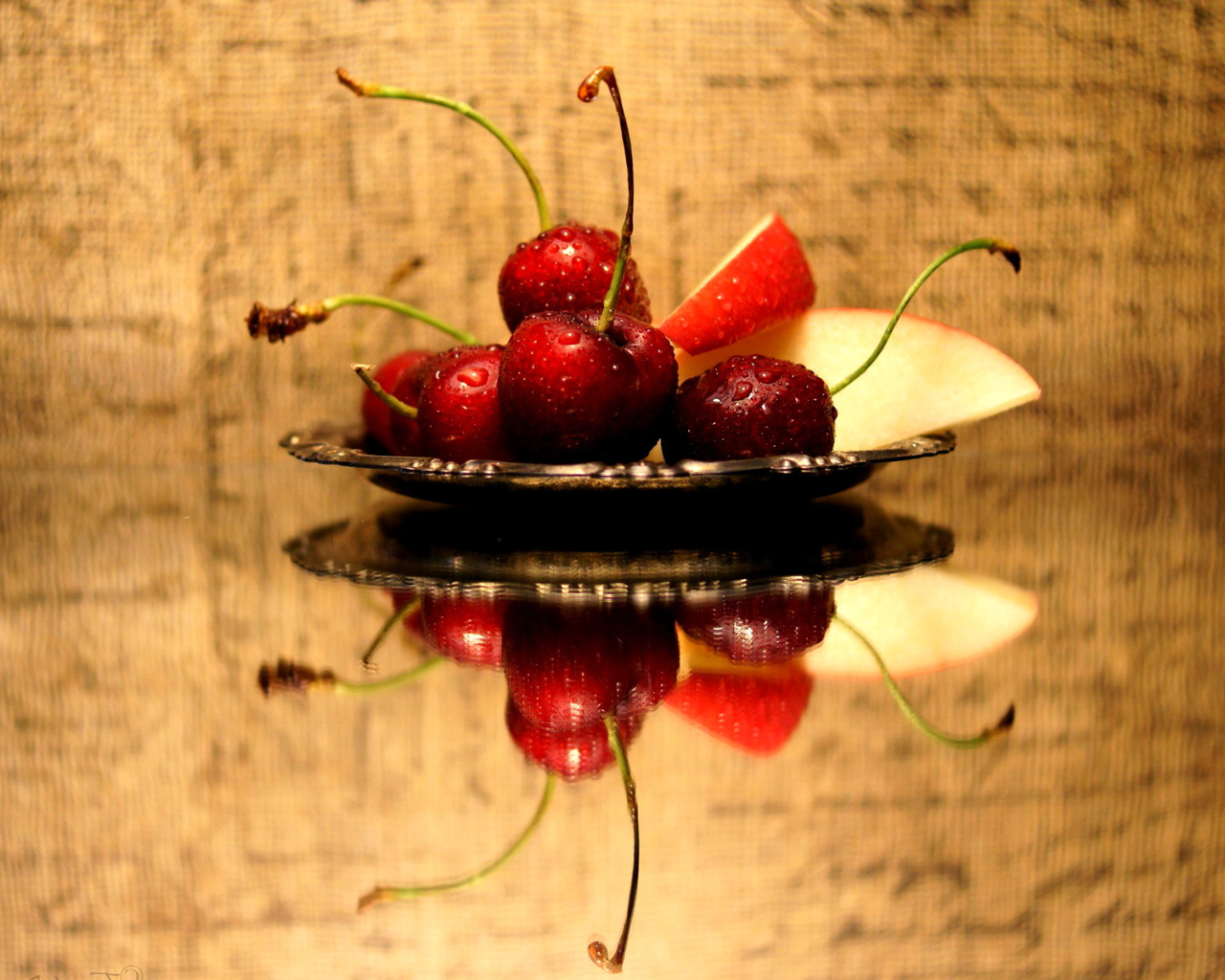 Sfondi Cherries Acrylic Still Life 1280x1024
