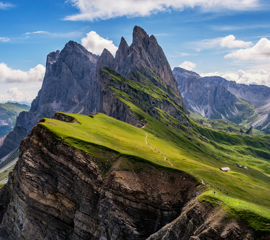 Das Parco Naturale Puez Odle Dolomites South Tyrol in Italy Wallpaper 1080x960