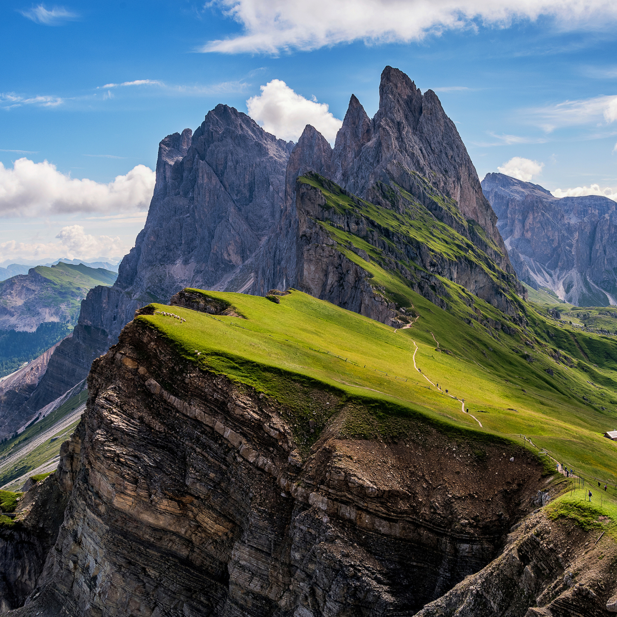 Das Parco Naturale Puez Odle Dolomites South Tyrol in Italy Wallpaper 2048x2048