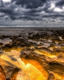 Das Hdr Dark Clouds And Gold Sand Wallpaper 128x160