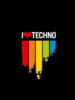 Das I Love Techno Wallpaper 240x320