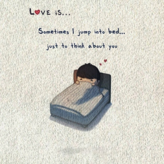 Kostenloses Love Is Jump To Bed Wallpaper für 1024x1024