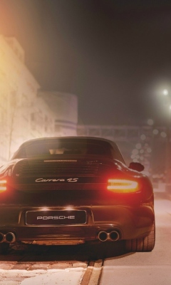 Screenshot №1 pro téma Black Porsche Carrera At Night 240x400
