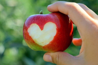Heart On Apple Picture for Android, iPhone and iPad