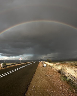 Double Rainbow And Road - Obrázkek zdarma pro Nokia Asha 306