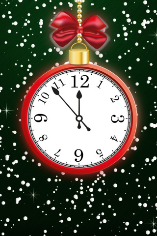 Обои Happy New Year Clock 320x480