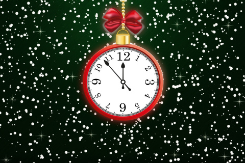 Обои Happy New Year Clock 480x320