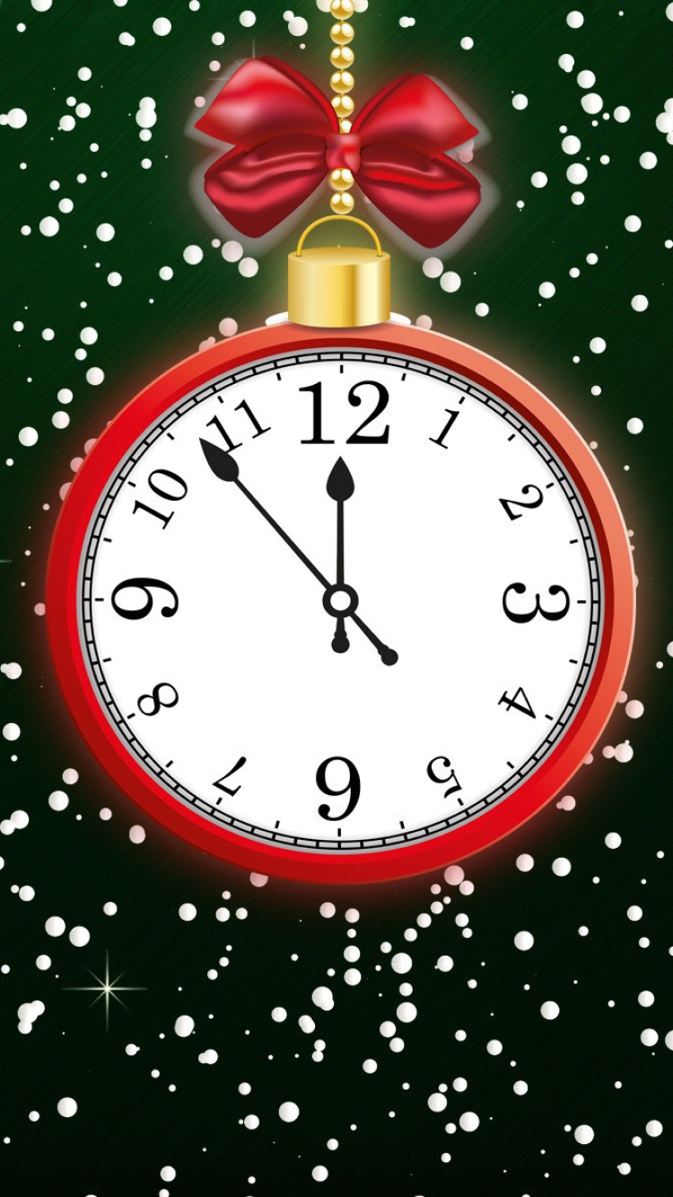 Sfondi Happy New Year Clock 750x1334