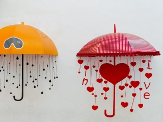 Das Love Umbrella Wallpaper 320x240