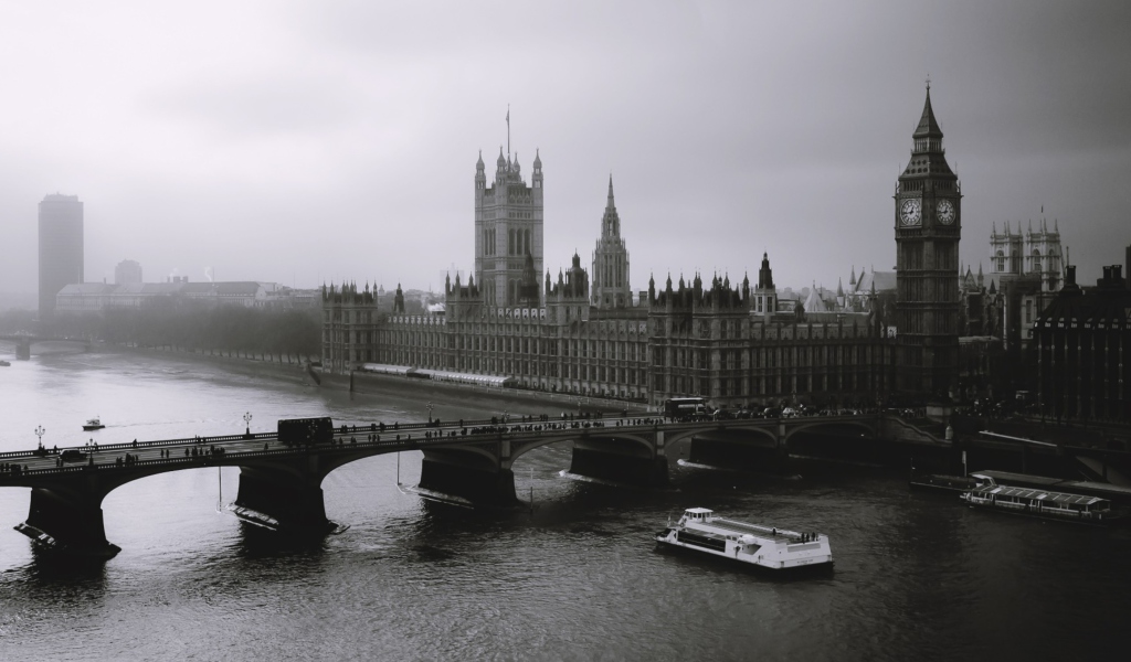 Screenshot №1 pro téma London City Black And White 1024x600