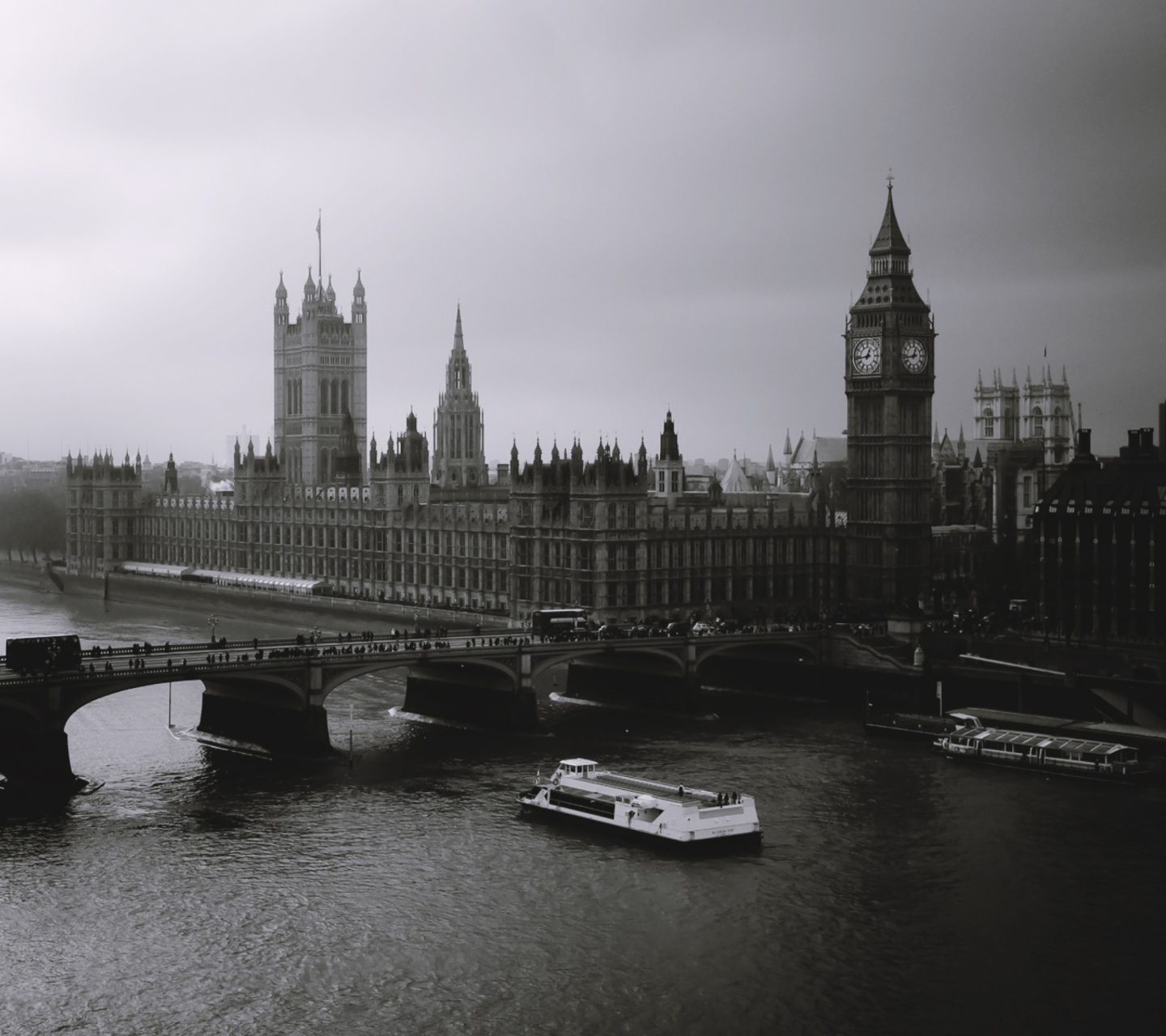 London City Black And White wallpaper 1440x1280