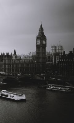 Fondo de pantalla London City Black And White 240x400