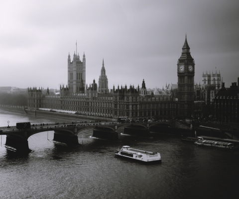 Fondo de pantalla London City Black And White 480x400