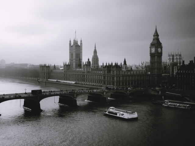 Das London City Black And White Wallpaper 640x480