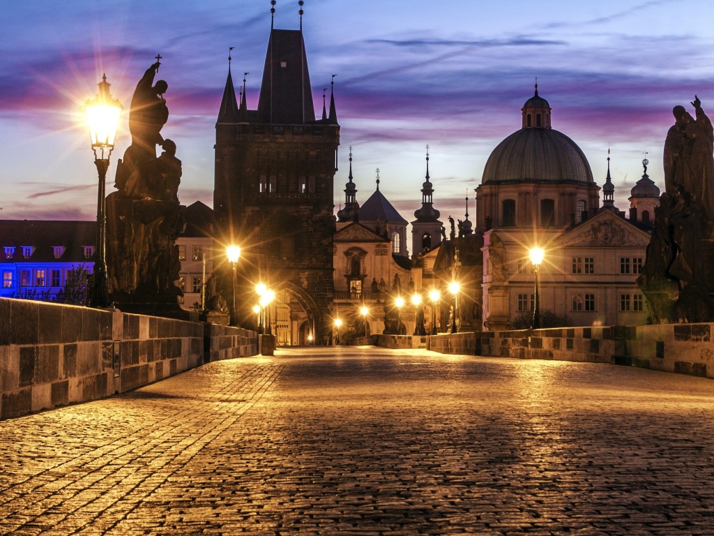 Prague Charles Bridge wallpaper 1024x768