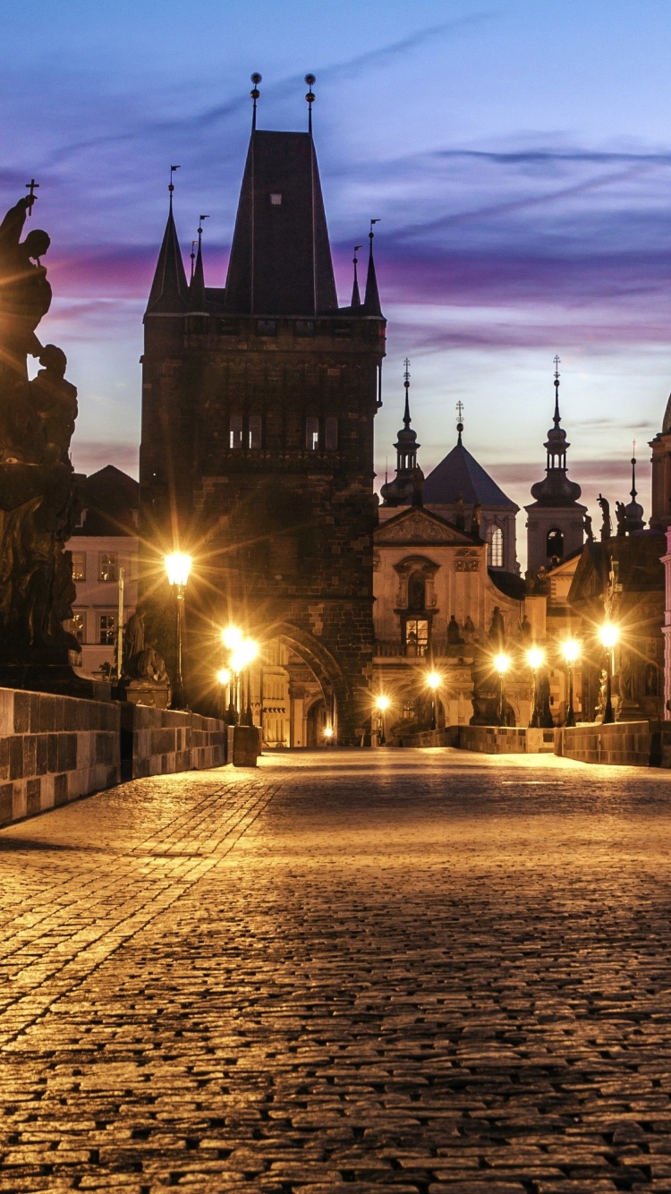 Prague Charles Bridge wallpaper 750x1334