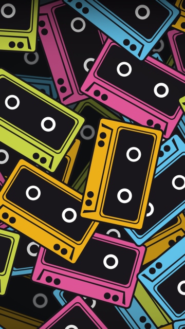 Audio Tapes Illustration wallpaper 360x640