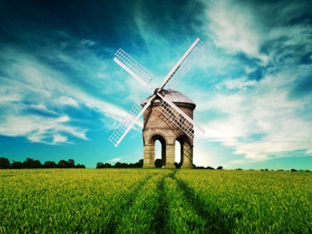 Windmill In Field wallpaper 640x480