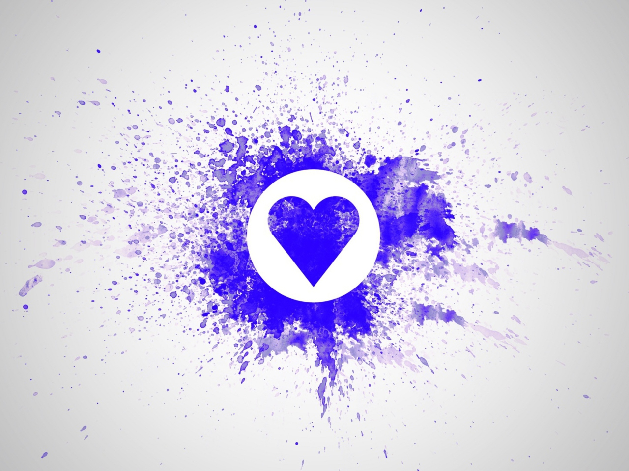 Das Blue Heart Splash Wallpaper 1280x960
