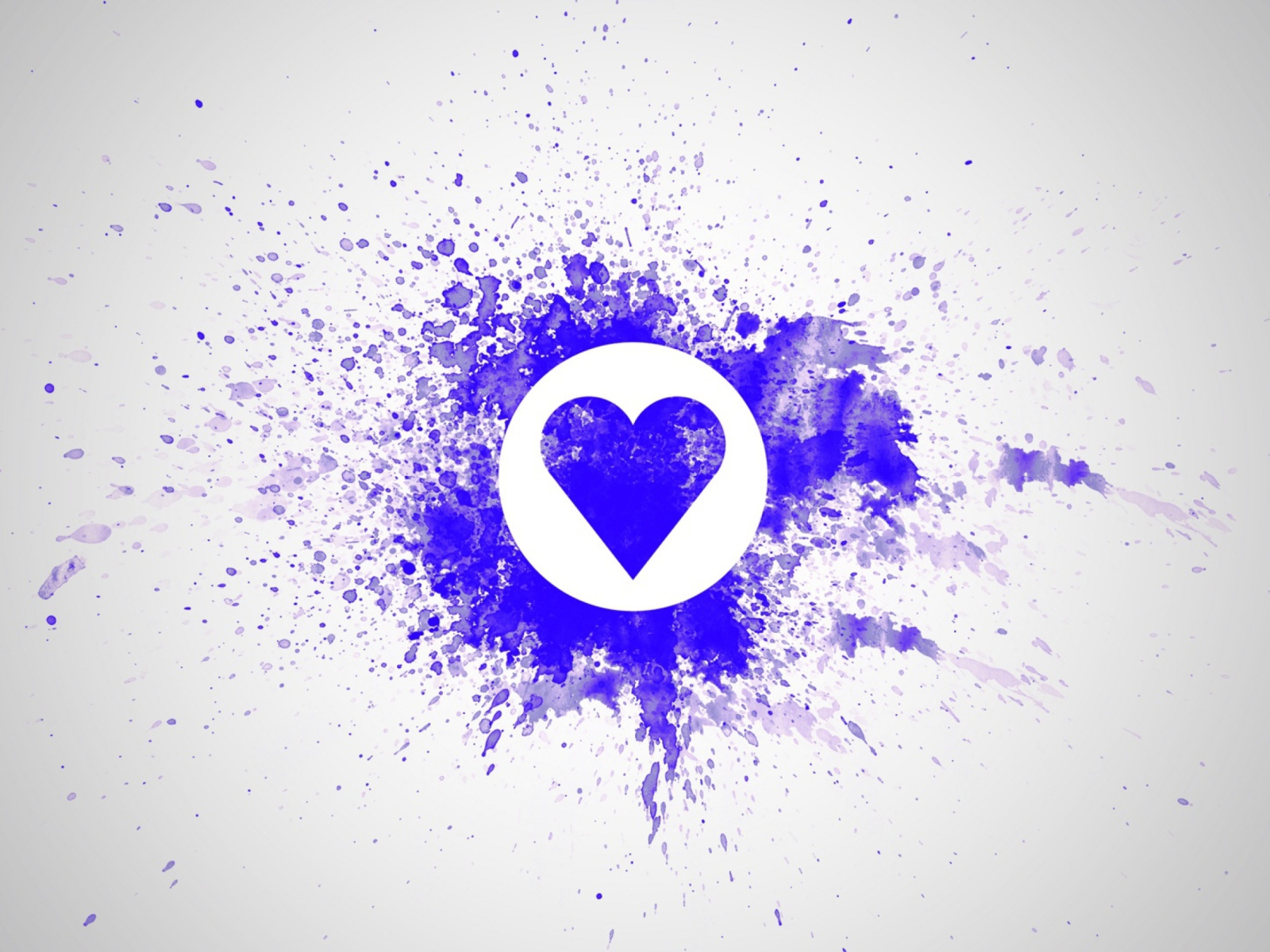 Das Blue Heart Splash Wallpaper 1600x1200