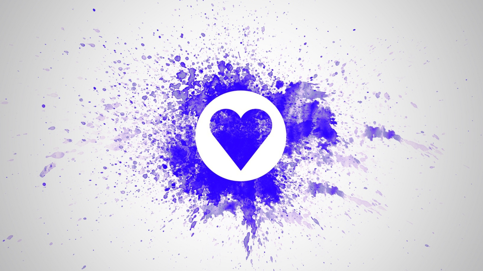 Screenshot №1 pro téma Blue Heart Splash 1600x900