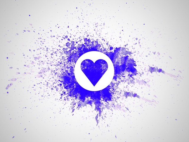 Das Blue Heart Splash Wallpaper 640x480