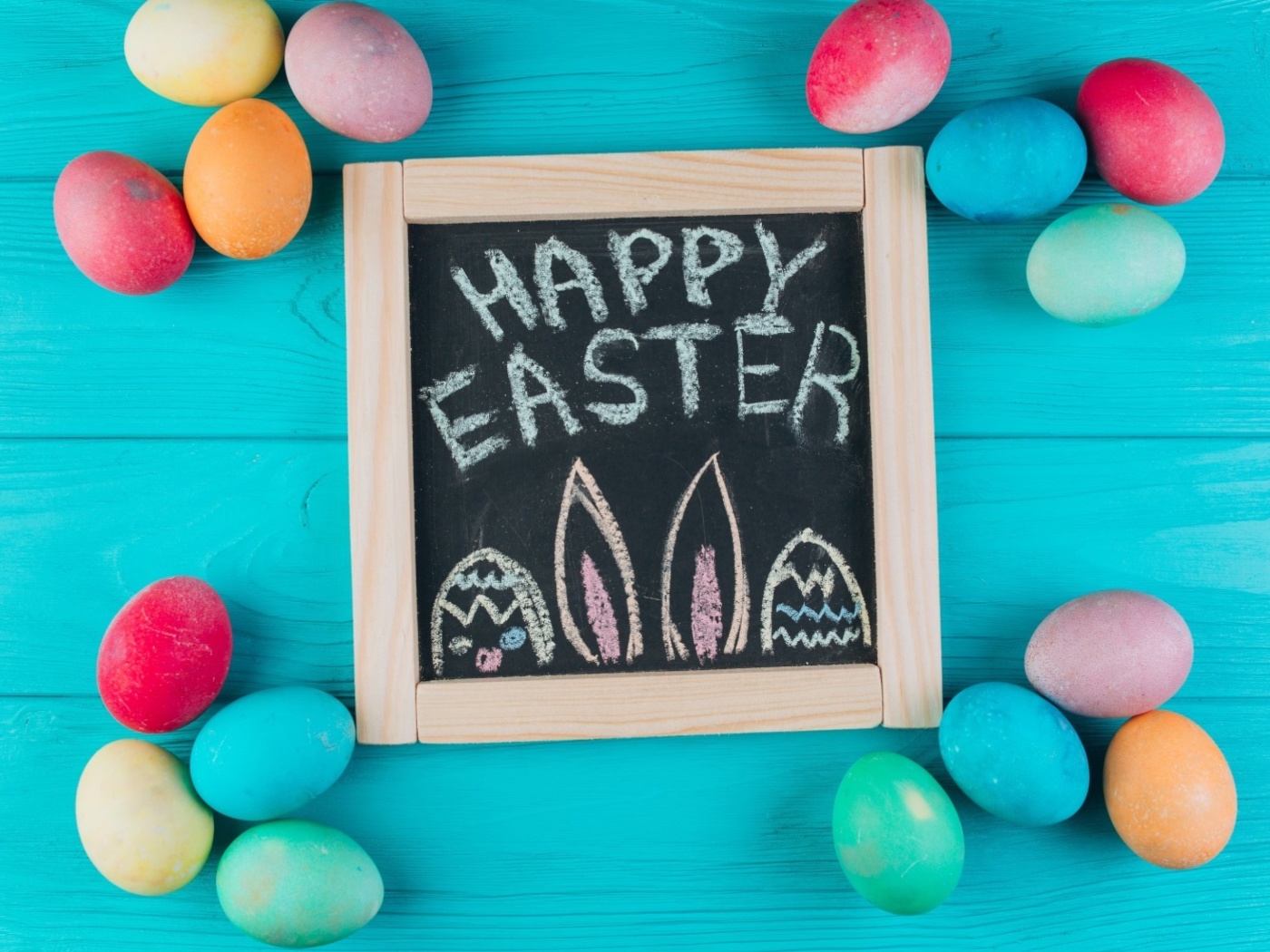 Das Easter Blue Background Wallpaper 1400x1050